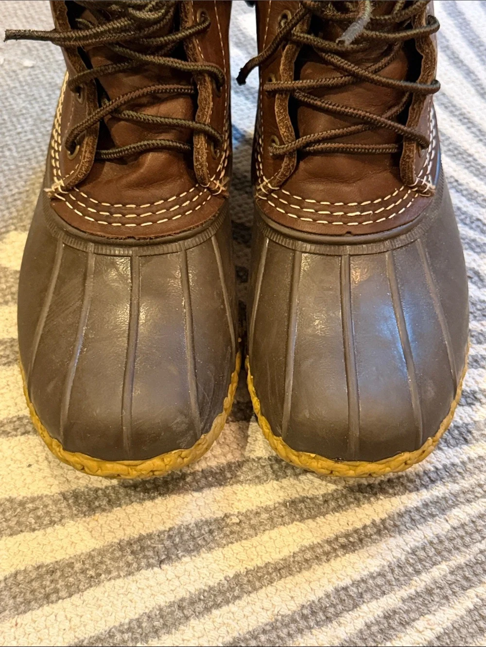 L.L. Bean Brown Leather aUpper Duck Boots Size 8??